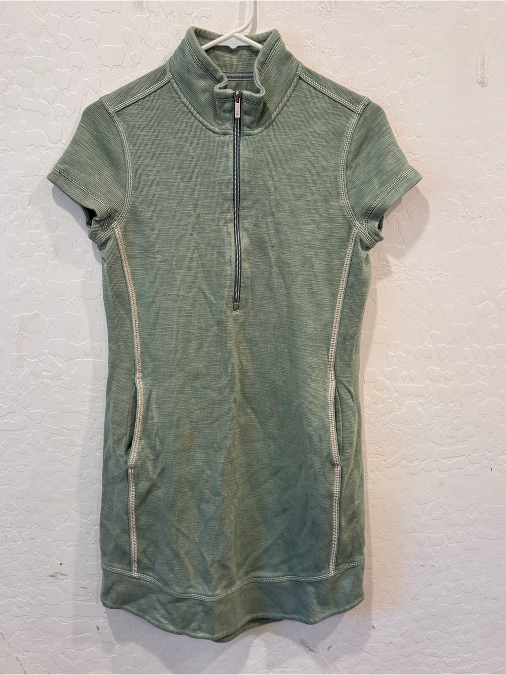 Tommy Bahama Tobago Bay Half Zip Short Sleeve Dress Soft Green Golf Resort